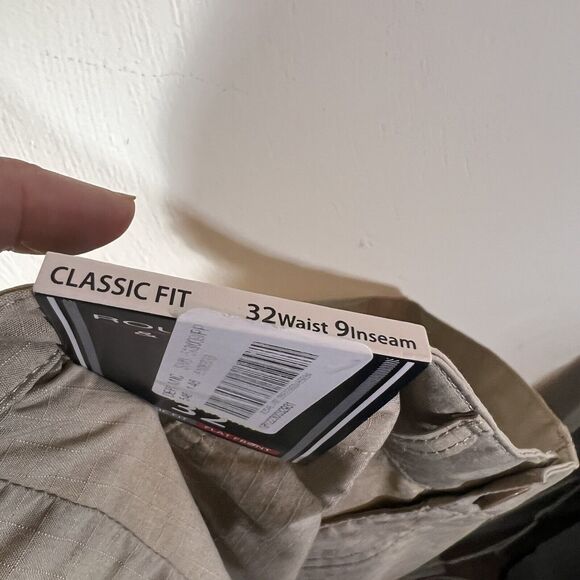 Roundtree & Yorke Classic Fit Shorts Men's 32 Flat Front Chino Beige Ripstop NWT - Picture 6 of 7